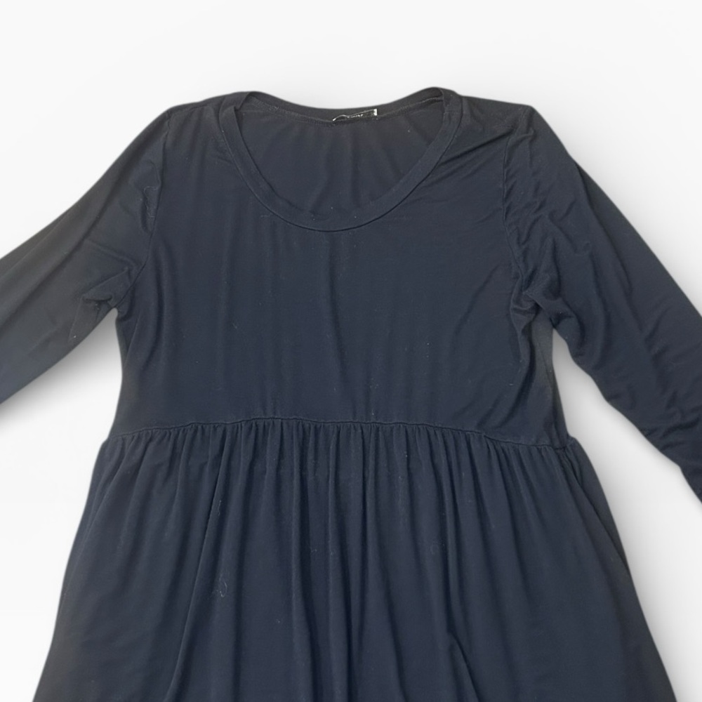 Jodifl Black Long Sleeve Jersey Knit Midi A-Line Dress Women’s Size Large - Picture 5 of 9